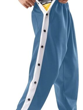 Blue Snap-Button Side Stripe Men’s Pants